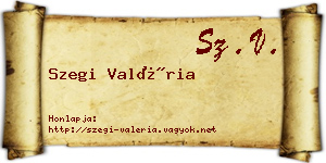 Szegi Valéria névjegykártya